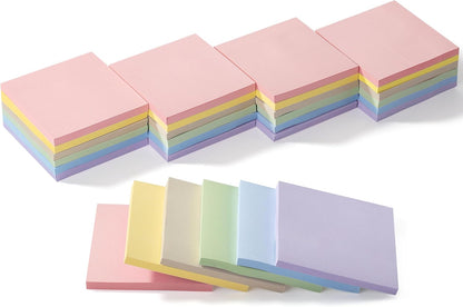 Sticky Notes, 3”x3”, 24 Pads, Pastel Colors Sticky Notes, Sticky Note, Self-Stick Note Pads, Sticky Pads Sticky Notes Aesthetic, Colorful Sticky Notes, Sticky Notes Bulk, Bulk Sticky Notes