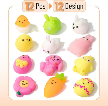 Easter Mochi Squishy Toy, 12 Pack, Cute Easter Designs