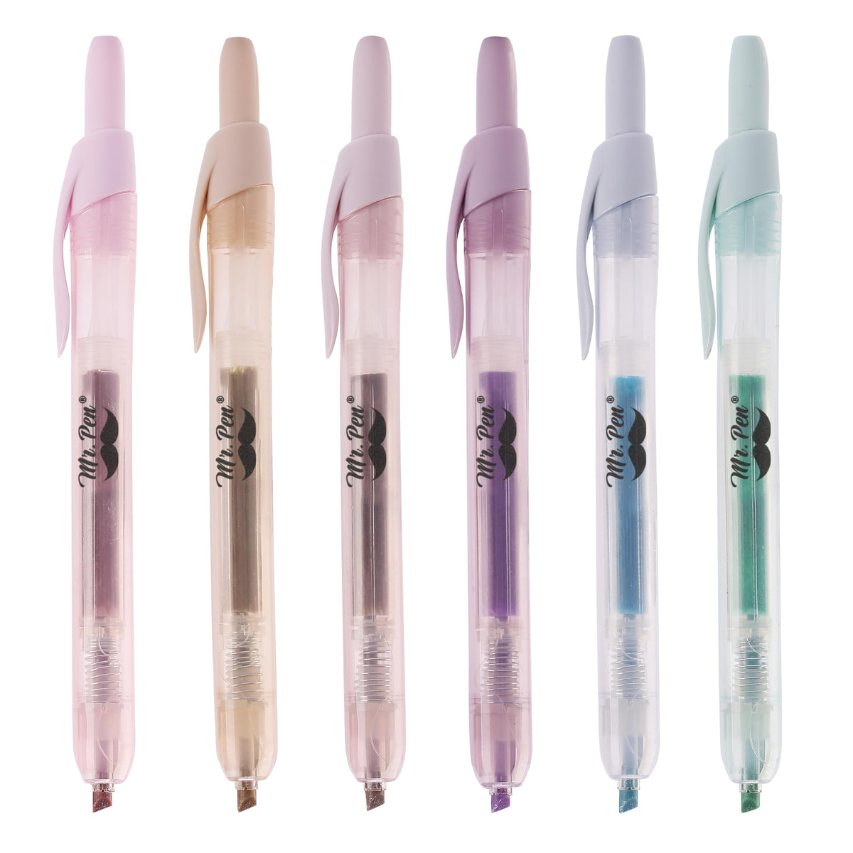 Mr. Pen- Retractable Highlighters, 6 Pack, Bright Colors