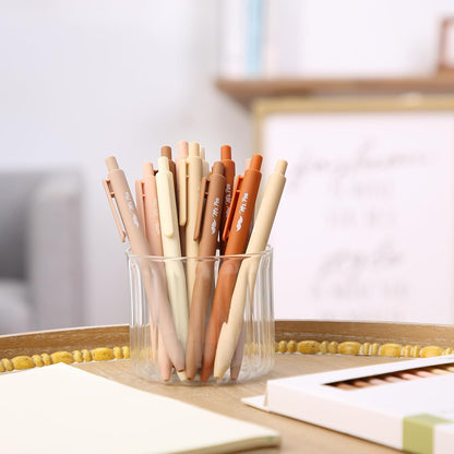 Mr. Pen- Retractable Gel Pens, 12 Pack, Black Ink, Natural Colors Barrels Gel Pens, Gel Pens Fine Point 0.5mm, Retractable Pens