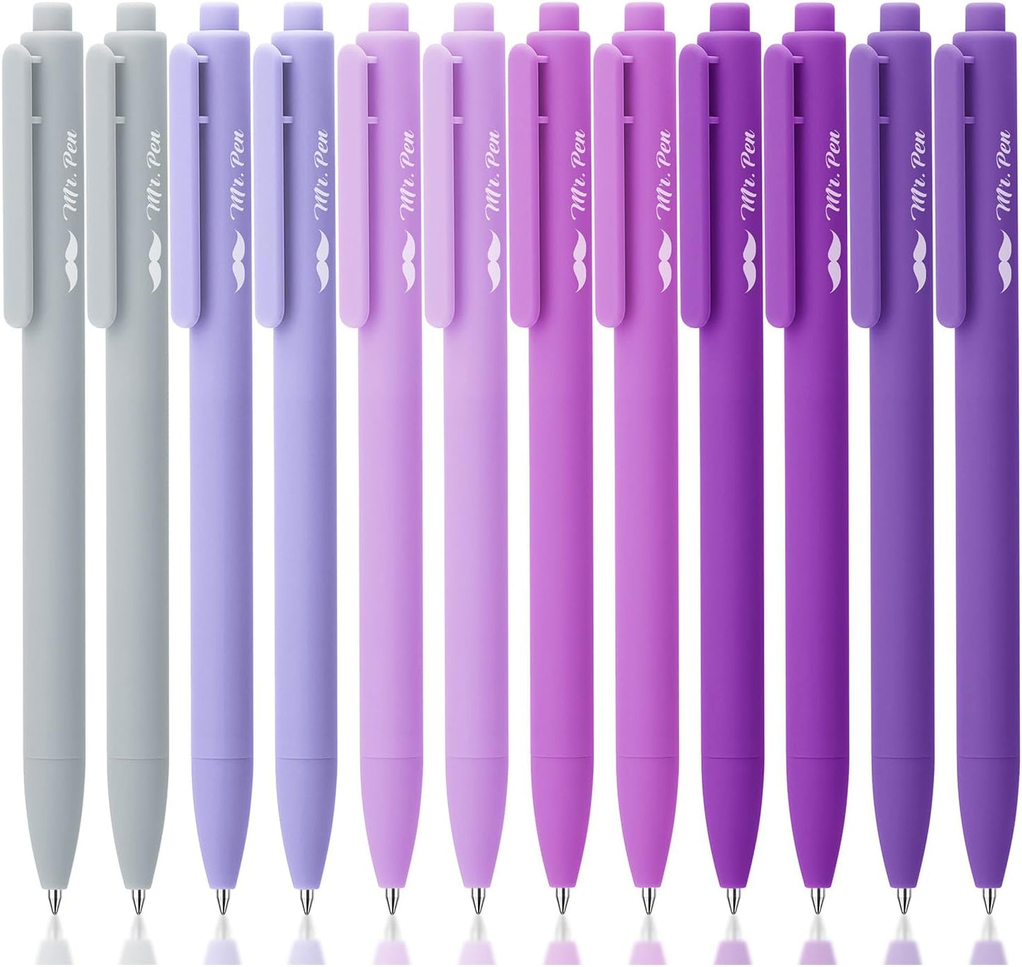 Mr. Pen- Retractable Gel Pens, 12 Pack, Black Ink, Lavender Legacy Barrel Gel Pens, Gel Pens Fine Point 0.5mm, Retractable Pens