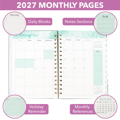Mr. Pen- 2027 Weekly and Monthly Planner Calendar, 6.4" x 8.5", Wire Bound | January 2027 - December 2027, Monthly Tabs, Inner Storage Pocket, College School Supplies for Student and Teacher