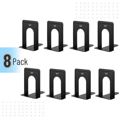 Mr. Pen- Book Ends, 8 Pack, Black, Heavy Duty Metal Bookends for Shelves, Book Holders for Shelves