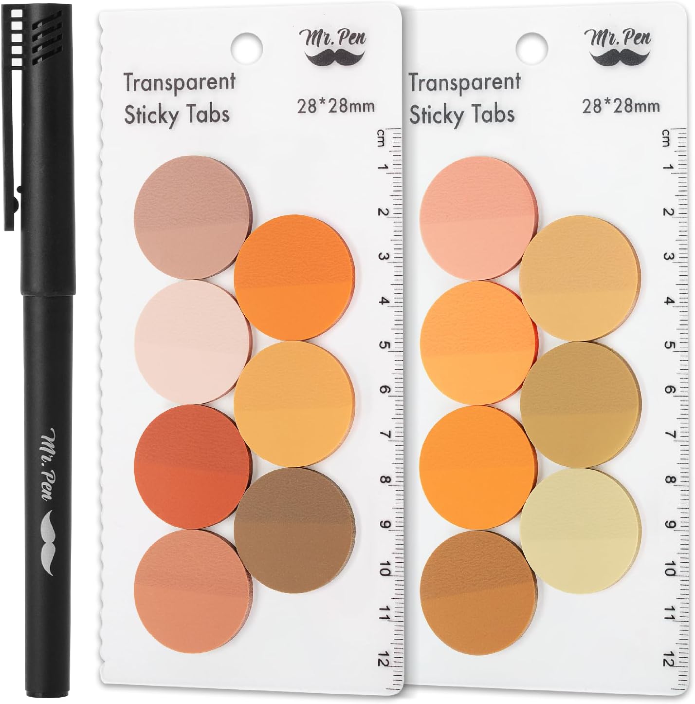 Round Transparent Sticky Notes Set, 14 Pads, 560 Sheets, 1.1"