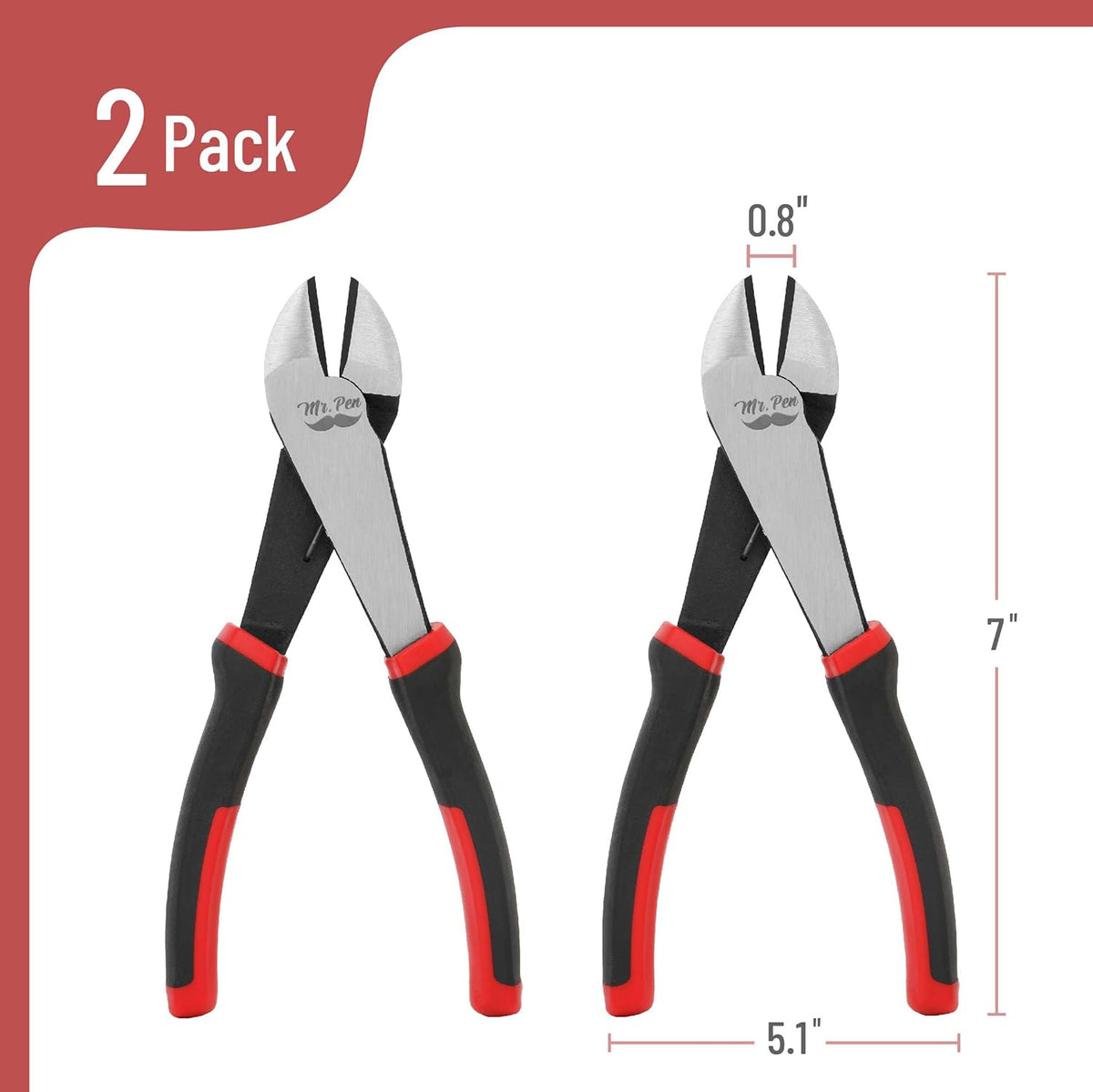Mr. Pen- Wire Cutter, 7 Inch, 2 Pack, Wire Cutters Heavy Duty, Diagonal Wire Cutters