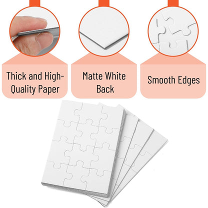Mr. Pen- Blank Puzzle, 10 Pack, 12 Pieces/Pack, 5.5" x 8.1", White Puzzle