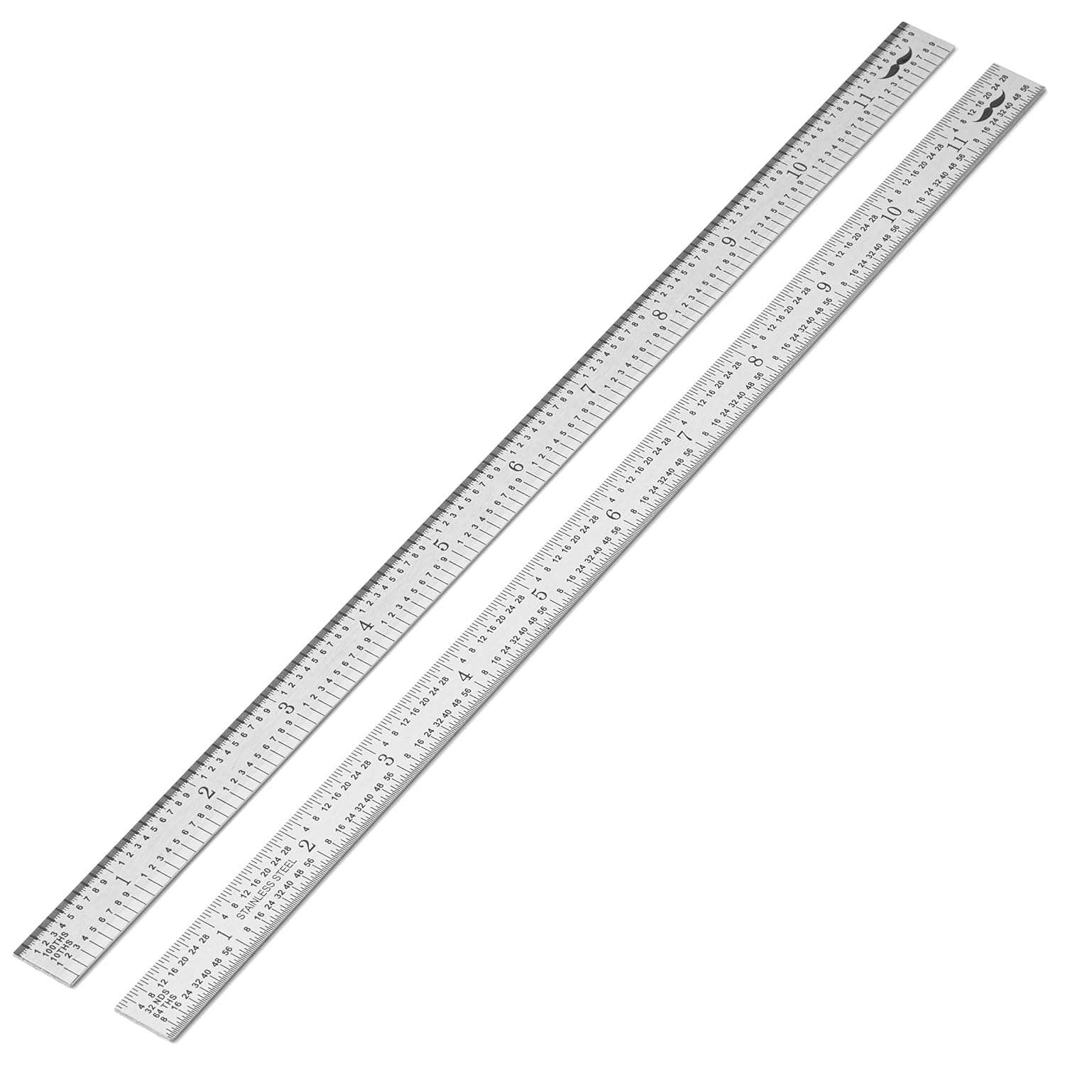Machinist Ruler 12 Inch, 2 Pack, Stainless Steel, 1/10 1/100 1/32 – Mr. Pen