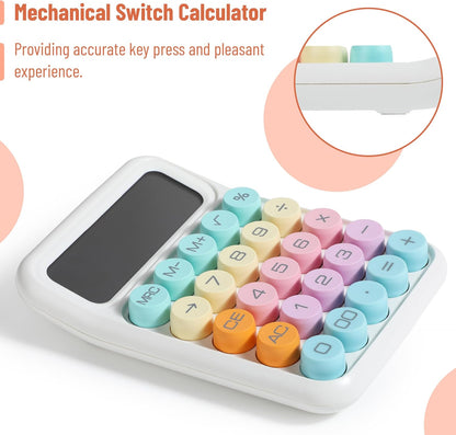 Mr. Pen- Mechanical Switch Calculator, 12Digits, Large LCD Display, Colorful Calculator Big Buttons, Mechanical Calculator