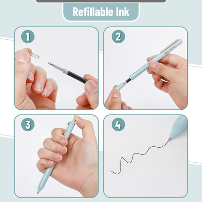 Mr. Pen- Retractable Gel Pens, 5 Pack, Black Ink Gel Pens Fine Point 0.5mm, Pastel Color Barrels with Gold Clips