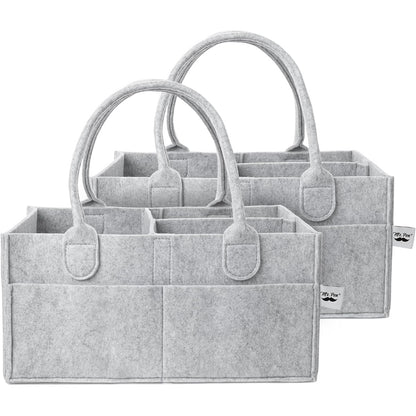 Mr. Pen- Baby Diaper Caddy Organizer, 2 Pack, Gray, Baby Caddy Organizer with Handle, Compact Size, Collapsible & Portable