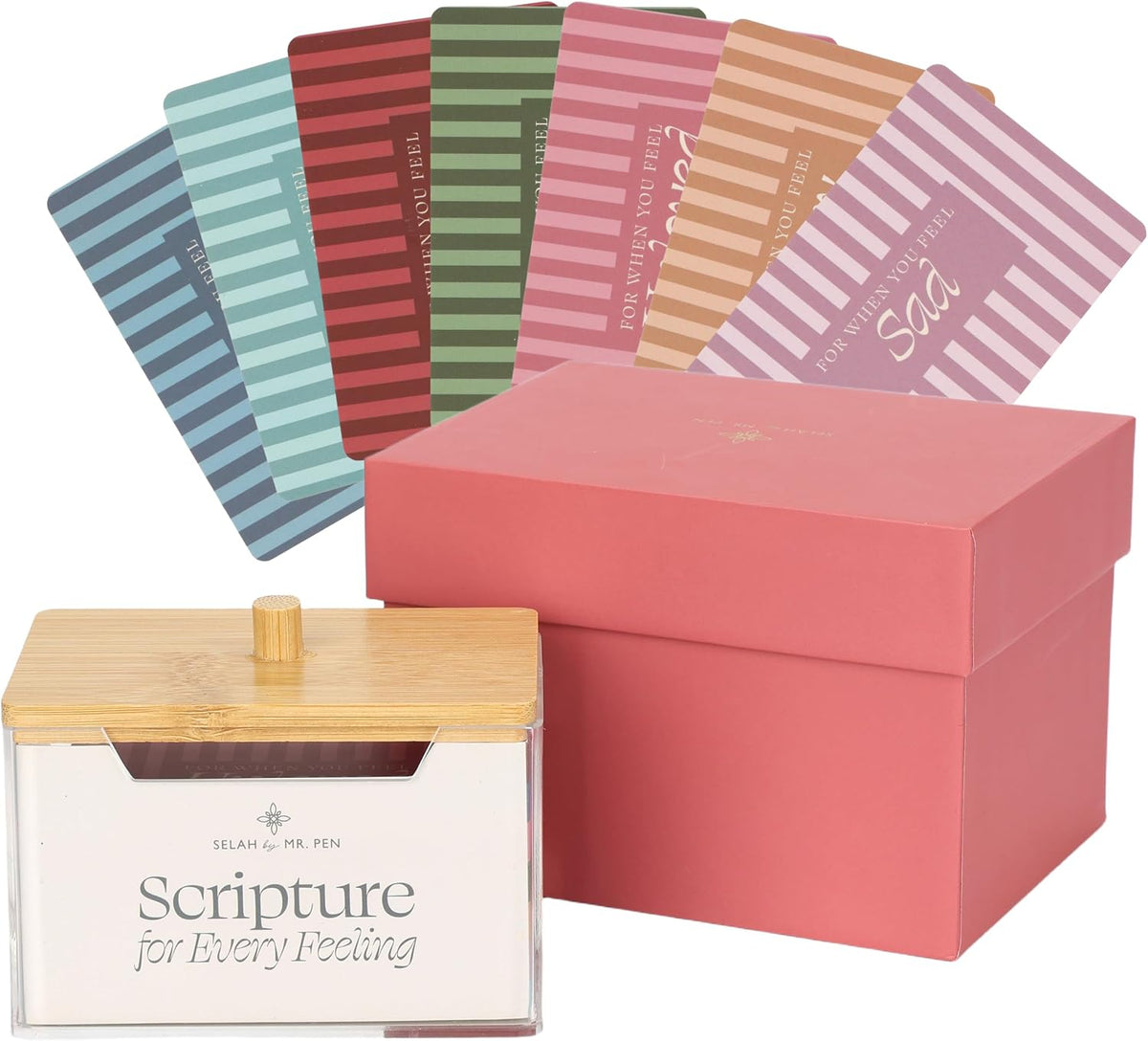 Mr. Pen Scripture for Every Feeling Jar, Encouragement Bible Verse Cards and Jar