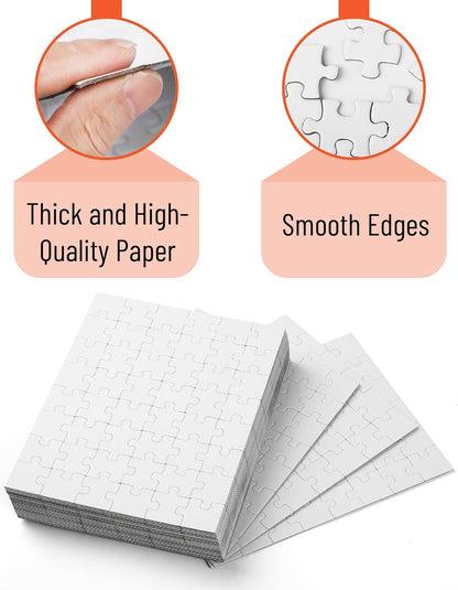 Mr. Pen- Blank Puzzle, 36 Pack, 48 Pieces/Pack, 8.5" x 11", White, Blank Puzzles to Draw on