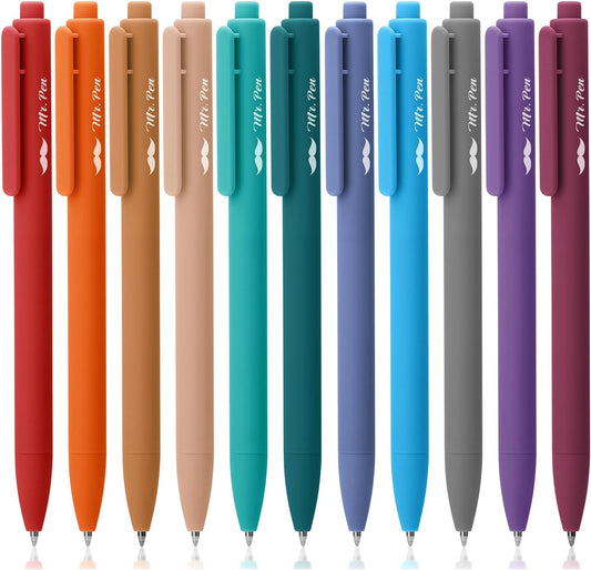 Mr. Pen- Retractable Gel Pens, 11 Pack, Unique Dark Vintage Ink Colors Gel Pens Fine Point 0.7mm, Fast Dry Vintage Pen, Retractable Pens