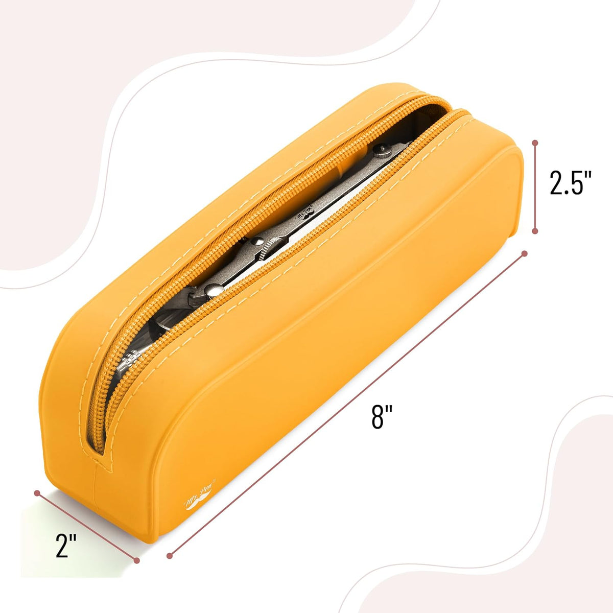 Mr. Pen- Silicone Pencil Case Pouch, Golden Honey, Aesthetic Multipurpose Design