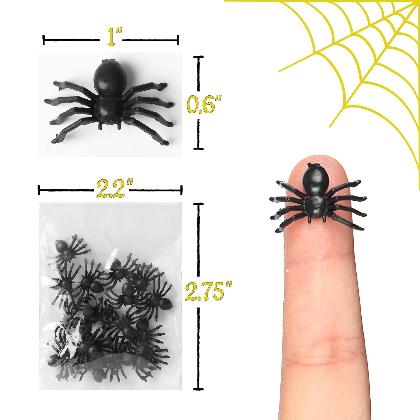 Mr. Pen- Halloween Plastic Spiders, Black, 20 pcs, Small Plastic Spiders Halloween Spiders Small, Fake Spiders Halloween Decorations Spiders, Fake Spider Prank Toy, Spider Decorations, Spider Decor