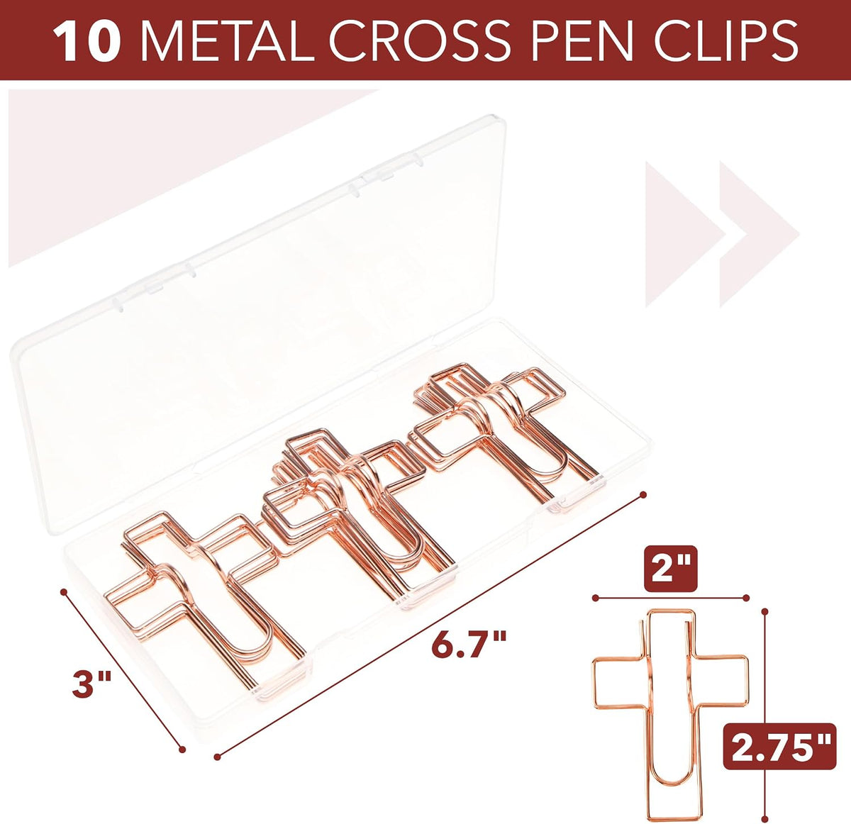 Mr. Pen- Metal Cross Pen Clips, 10 pcs, Rose Gold or Silver Cross Pen Holder