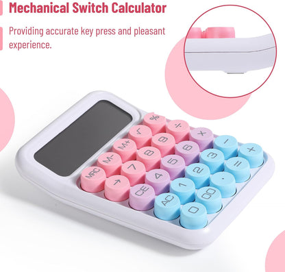 Mr. Pen- Mechanical Switch Calculator, 12 Digits, Large LCD Display, Colorful Calculator Big Buttons, Mechanical Calculator