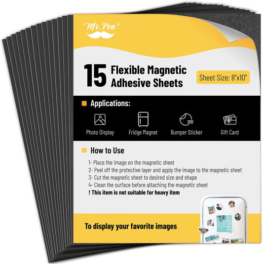 Mr. Pen- Adhesive Magnetic Sheets, 8" x 10", 12 Pack, Magnetic Sheet