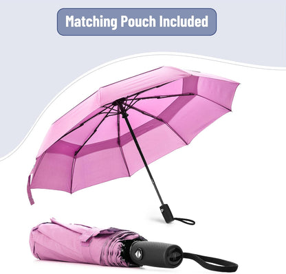 Mr. Pen- Windproof Travel Umbrella, Pastel Magenta, Automatic Umbrellas for Rain