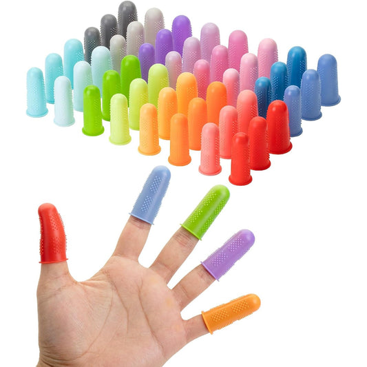 Hot Glue Gun Finger Protectors, 48 pcs, Assorted Colors Silicone Finger Protectors, Rubber Fingers Tips, Rubber Finger Covers, Rubber Finger Tips Protector, Finger Grip, Finger Rubber Tips
