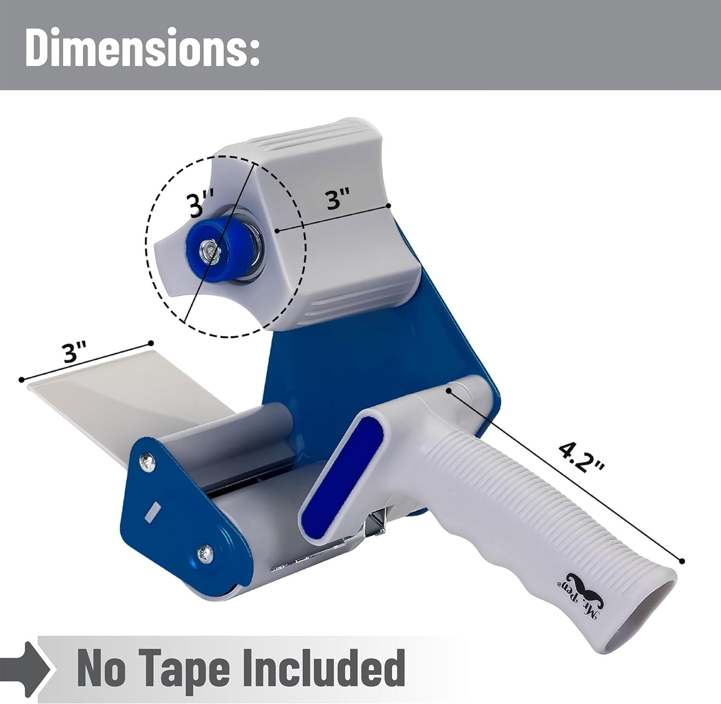 Packing Tape Dispenser Gun 3-Inch, Heavy Duty Packing Tape with Dispenser, 3 inch Packaging Tape Gun, Clear Packing Tape, Tape Gun for Packing Boxes, Moving Tape