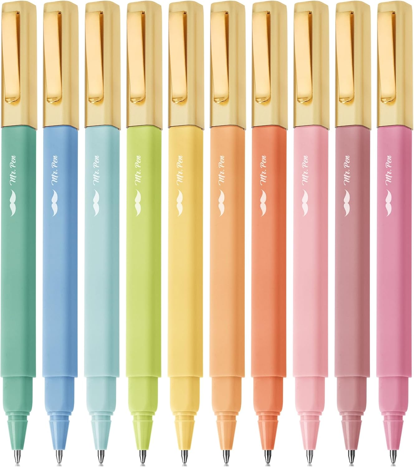 Aesthetic Pens, 10 Pack, Assorted Colors, Fast Dry, No Smear Bible Pens No Bleed Through, 0.7mm Fine Point Pen, Ballpoint Pens Ballpoint, Fine Tip Pens for Note Taking, Pens Aesthetic