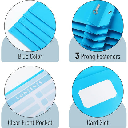 Mr. Pen- Plastic Folders with Pockets and Prongs, 24 Pack, Letter Size, Blue, Flexible Plastic Folders with Prongs