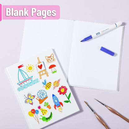 Mr. Pen- Blank Hardcover Books, 6" x 8", 40 Pages, 6 Pack, White, Blank Notebooks for Kids
