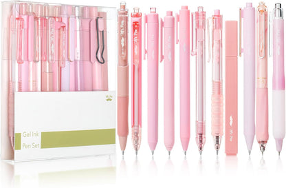 Mr. Pen- Gel Ink Pen Set, 12 pcs, Pastel Pink Barrel, Pink Pens Black Ink Gel Pens Fine Point 0.5mm