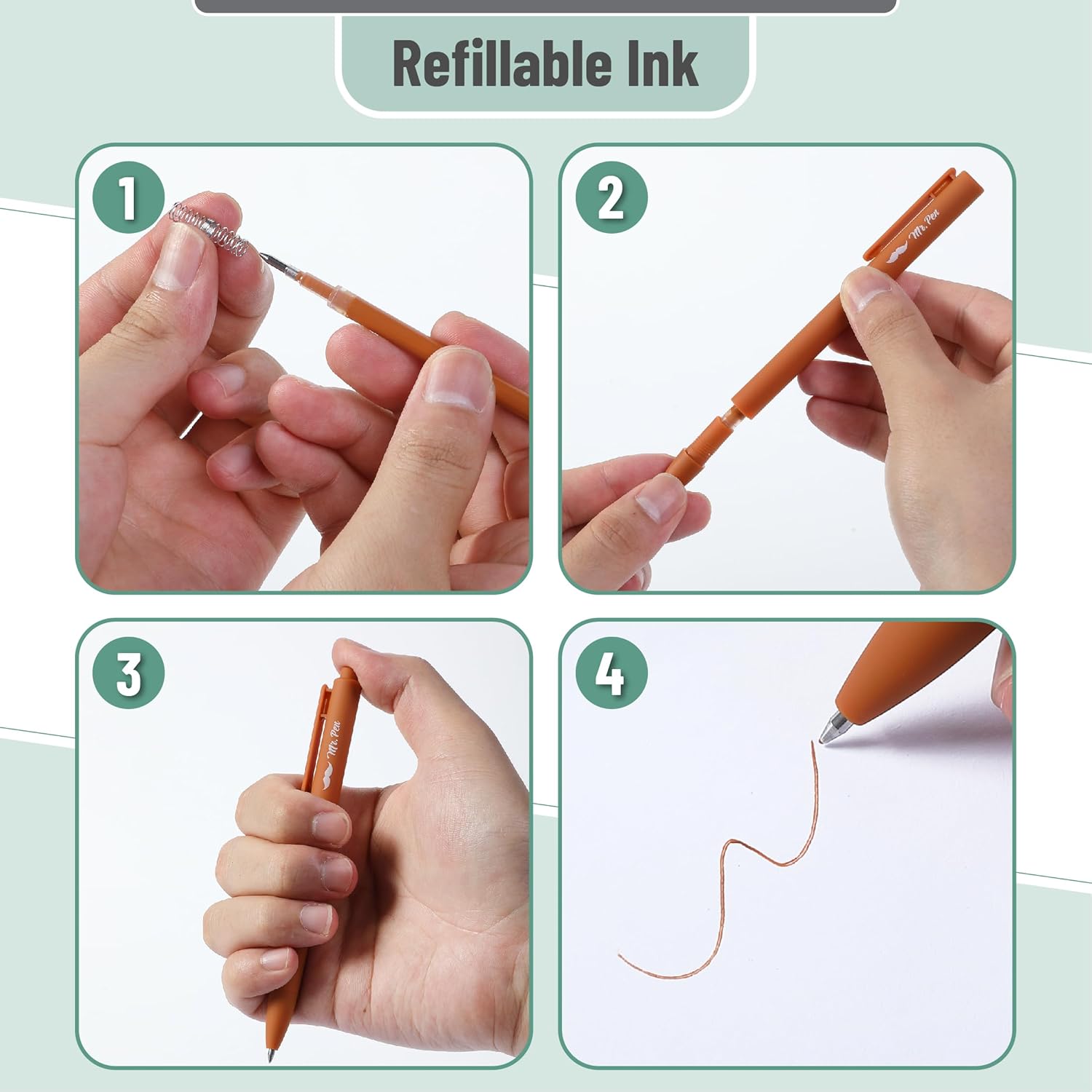 Customizable Retractable Gel Pens, Assorted Color Ink and Barrels, .7mm