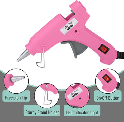 Mr. Pen- Hot Glue Gun Kit, 20W, Pink and Gray, Glue Gun with 10 Glue Sticks