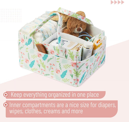 Mr. Pen- Baby Diaper Caddy Organizer, Blooming Palette, Diaper Organizer, Car Diaper Caddy