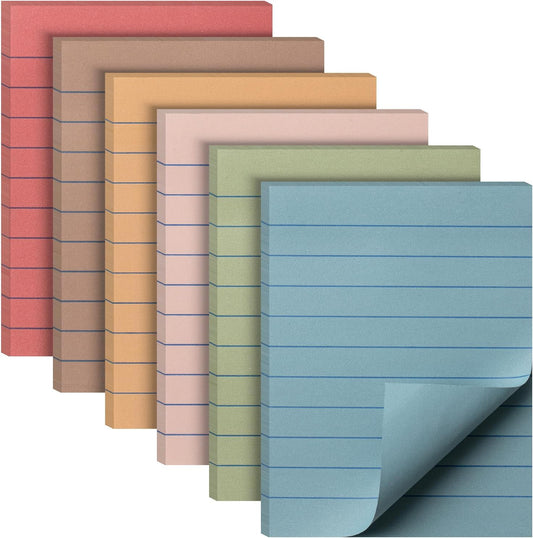 Lined Sticky Notes, 3”x4”, 360 Sheets, Vintage Colors, Sticky Notes with Lines, Sticky Note Pads, Sticky Pads, Sticky Notes Lined, Colorful Sticky Notes, Mr Pen Sticky Notes