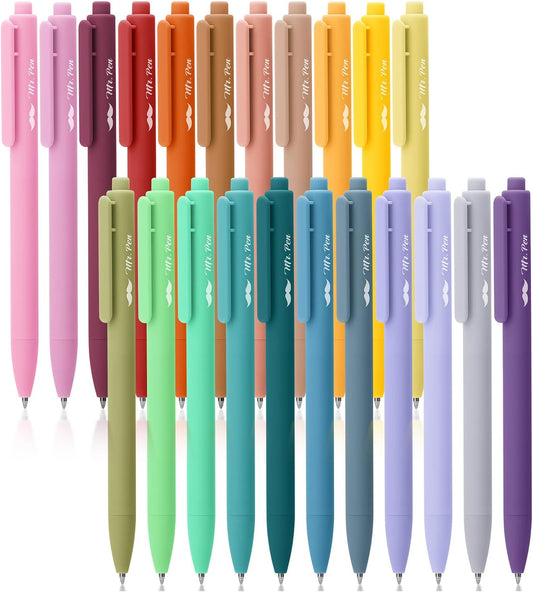 Mr. Pen- Retractable Gel Pens, 22 Pack, Color Ink Gel Pens Fine Point, 22 Vintage Colors