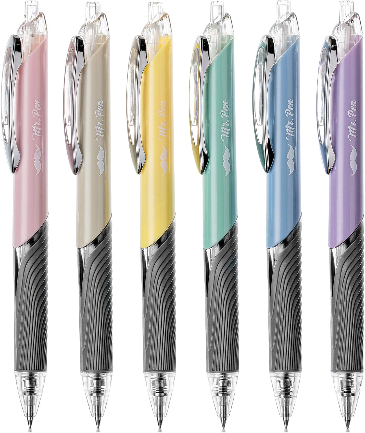 Mr. Pen- Retractable Gel Pens, 6 Pack, Black Ink Gel Pens