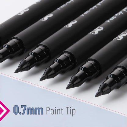 Mr. Pen- Felt Tip Pens, Pack of 12, Black & Blue, Fast Dry, Fine Point Pens Black Felt Tip Pens