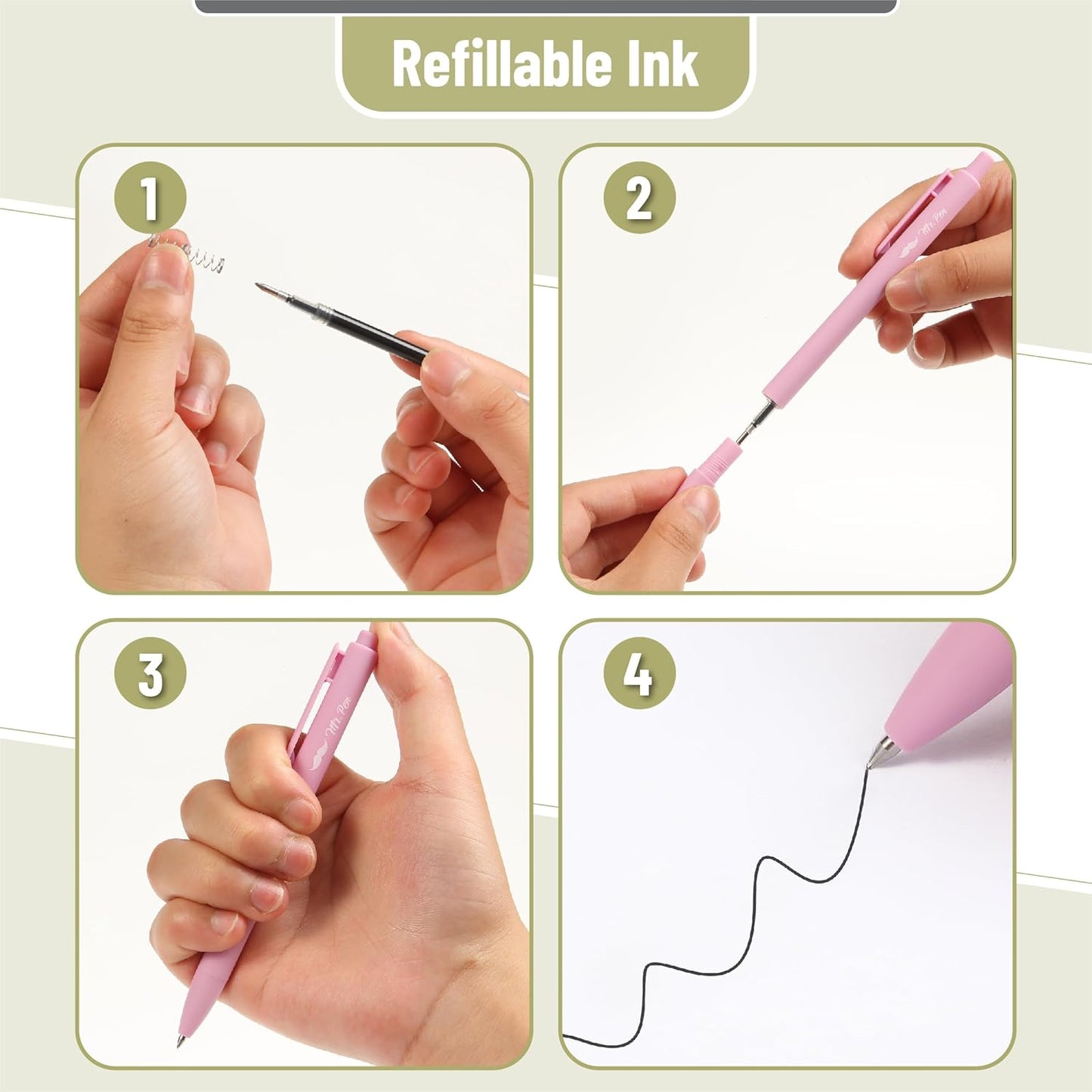 Mr. Pen- Retractable Gel Pens, 22 Pack, Black Ink, Mild Barrel Gel Pens