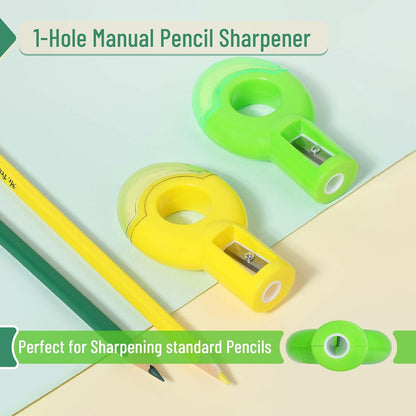 Mr. Pen- Pencil Sharpener & Eraser, 6 Pack, Colored Pencil Sharpener Handheld Pencil Sharpener Small