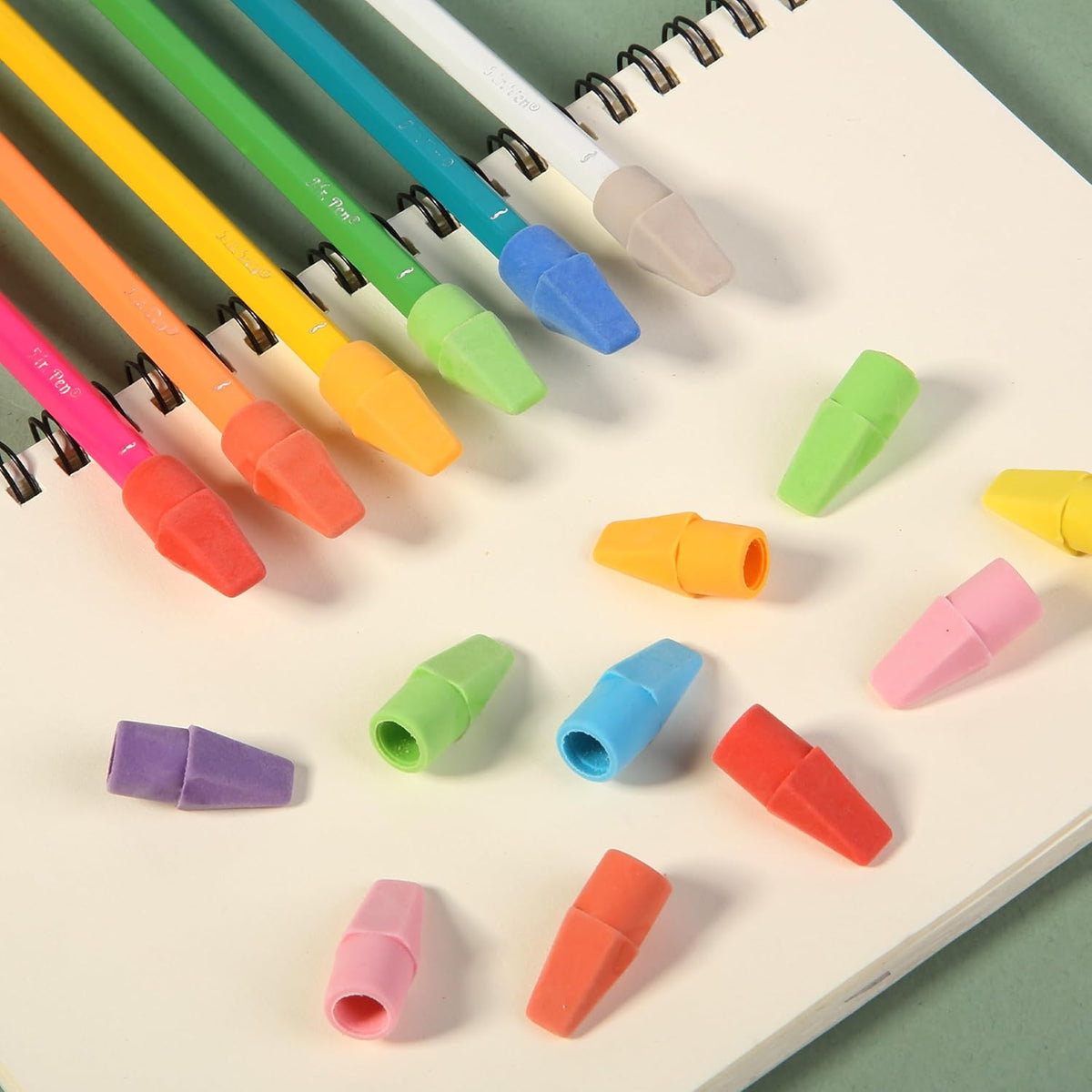 Mr. Pen- Pencil Erasers Toppers, 120 Pack, Colorful, Latex Free, No Smudge, Mr Pen Erasers for Pencils
