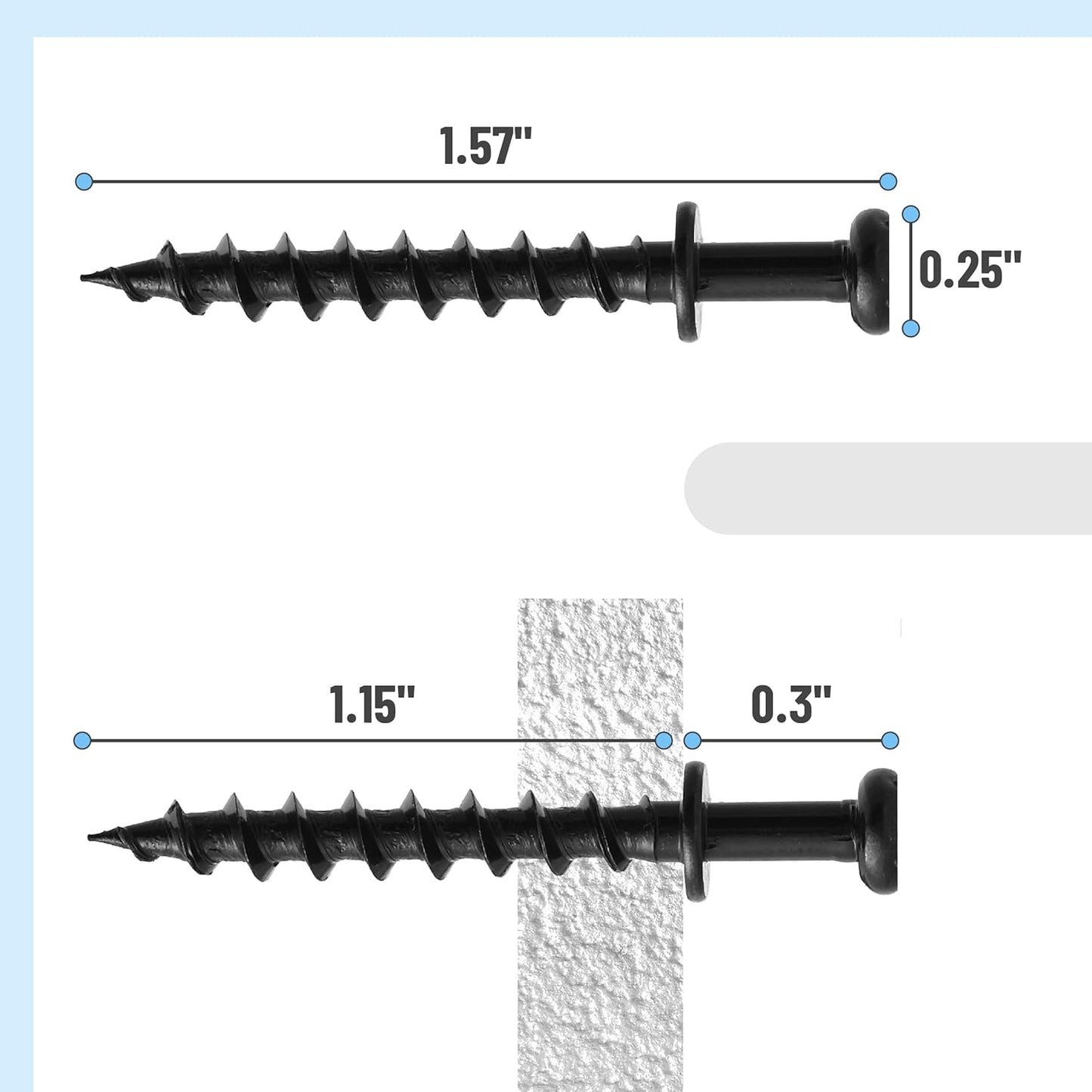 Mr. Pen- Bear Claw Hangers, 50 Pack, Black, 4-in-1 Hanging Screws for D-Rings