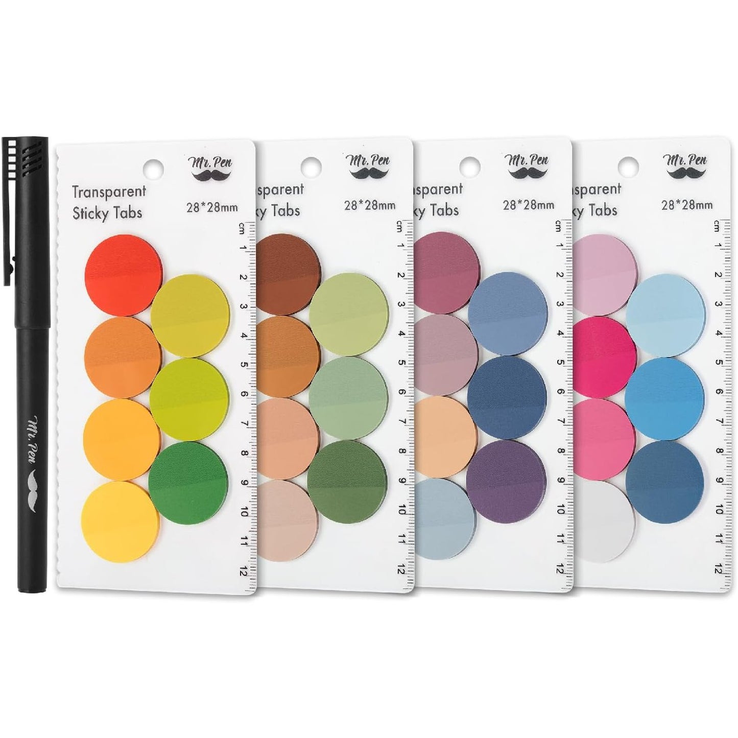 Bulk Round Transparent Sticky Notes Set, 28 Pads, 1120 Sheets