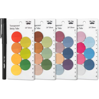 Bulk Round Transparent Sticky Notes Set, 28 Pads, 1120 Sheets