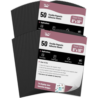 Mr. Pen- Adhesive Magnetic Sheets, 8" x 10", 50 Pack, Magnetic Sheet, Magnetic Paper