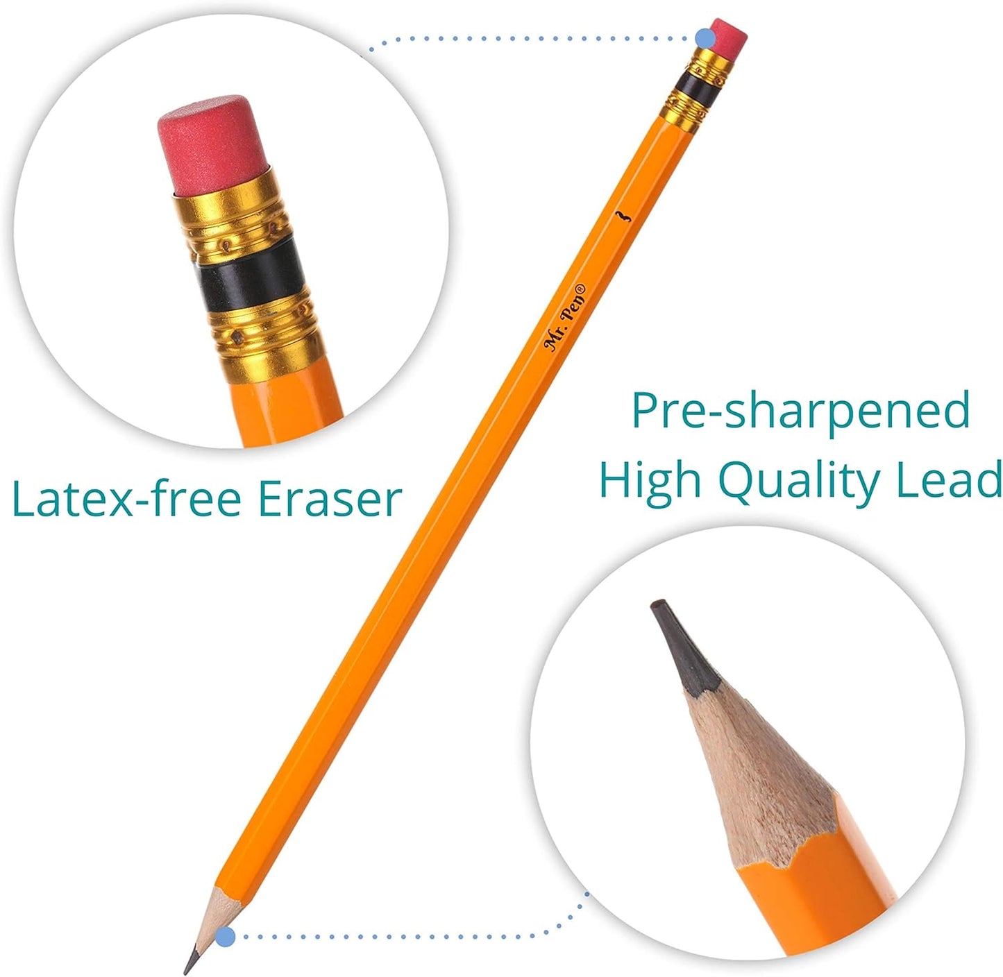 Pencils with Sharpener and Eraser, 12 Pencil, 1 Metal Pencil Sharpener, 1 Eraser, Pencils and Sharpener, Pencil and Sharpener Set, School Supplies, Pencil with Sharpener, Erasers for Kids