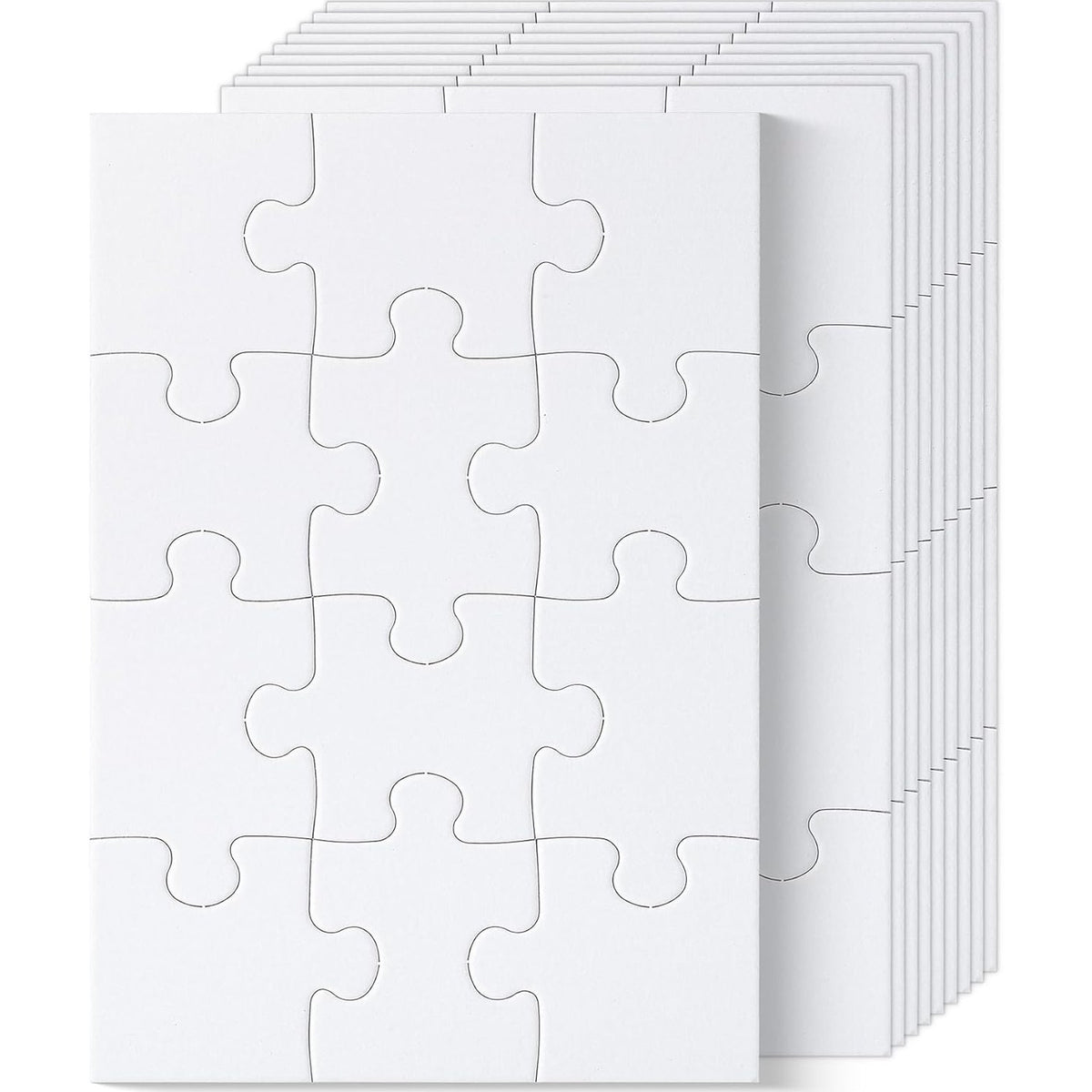 Mr. Pen- Blank Puzzle, 10 Pack, 12 Pieces/Pack, 5.5" x 8.1", White Puzzle
