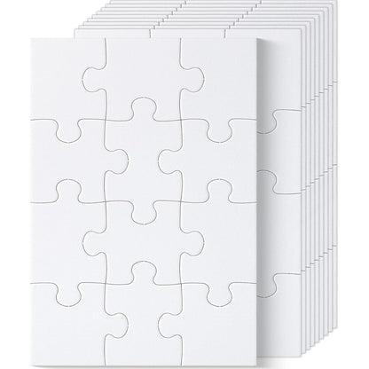 Mr. Pen- Blank Puzzle, 10 Pack, 12 Pieces/Pack, 5.5" x 8.1", White Puzzle