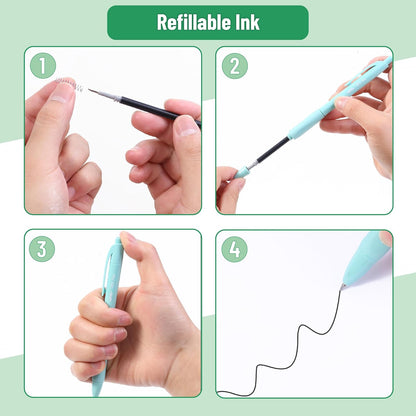 Mr. Pen- Retractable Gel Pens, 8 Pack, Black Ink, Soft Grip, Soft Pastel Barrel Gel Pens Fine Point 0.5mm, Retractable Pens