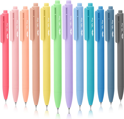 Retractable Gel Pens, 12 Pack, Black Ink Gel Pens, Pastel Barrels, Gel Pens Fine Point 0.7mm, Retractable Pens, Cute Pens, Gel Ink Pens, Aesthetic Pens for Journaling Fine Tip Pens