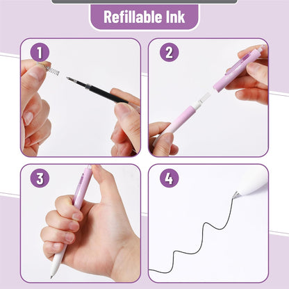 Mr. Pen- Retractable Gel Pens, 8 Pack, Black Ink, Pastel Barrel Gel Pens, Gel Pens Fine Point 0.5mm, Retractable Pens, Cute Pens