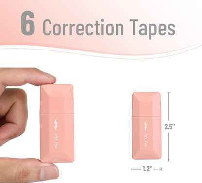 Mr. Pen- Correction Tape, 0.2" x 236", 6 pcs, Mocha Blush, White Out Tape Correction Tape, White Out Correction Tape, Whiteout Tape